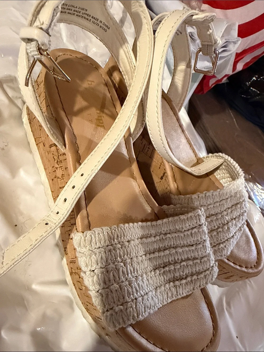 Haute Hippie Cream Braided Strap Sandals